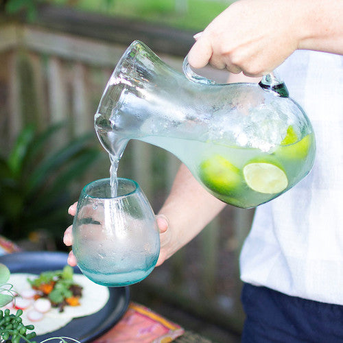 Small Tilted Glass Pitcher