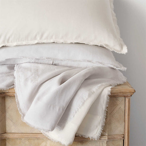 Faye Linen Dove White Duvet Cover