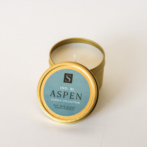 Aspen Gold Tin Candle