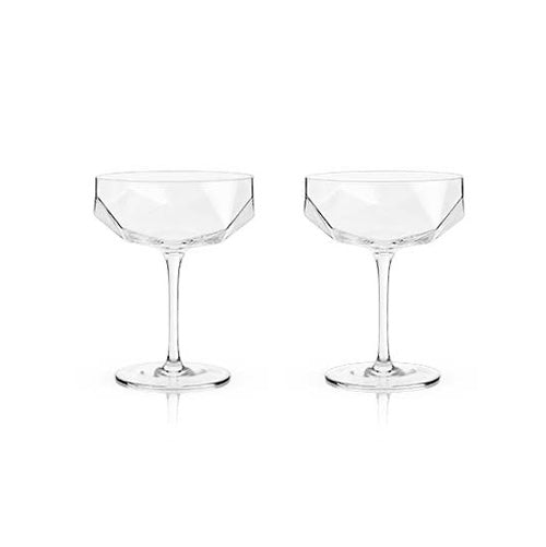 Faceted Crystal Coupe Tumblers