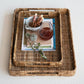 Woven Rattan Tray with Handles