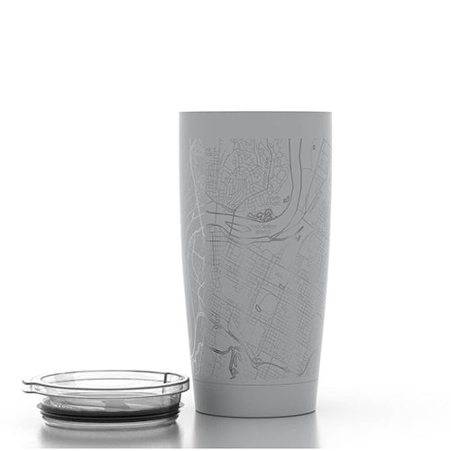 Gray Chattanooga Map Pint Tumbler