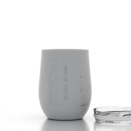 Gray Chattanooga Map Wine Tumbler