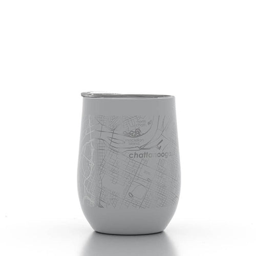 Gray Chattanooga Map Wine Tumbler