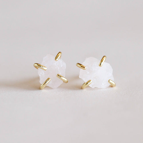 Rose Quartz Gemstone Studs