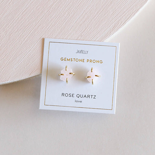Rose Quartz Gemstone Studs